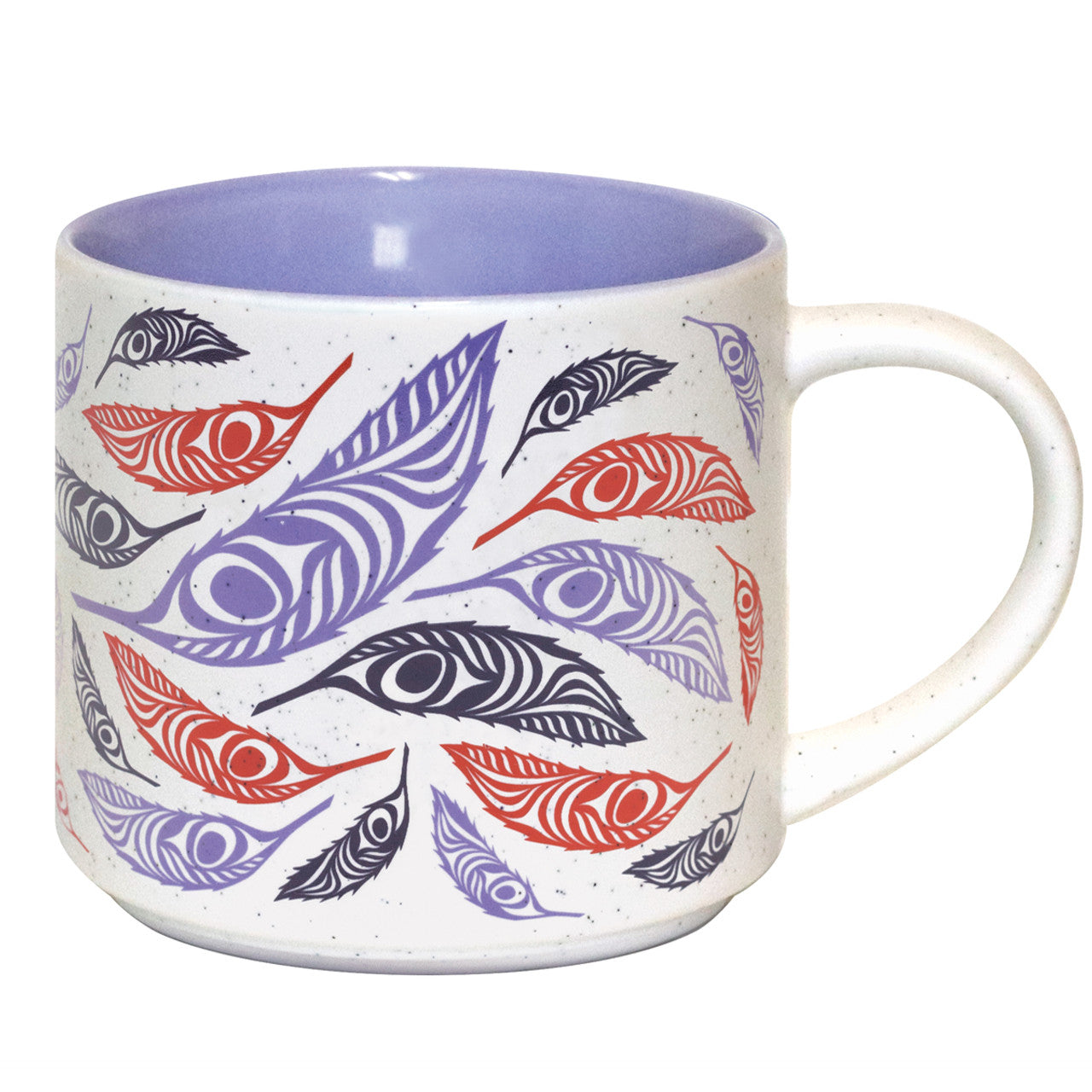 CERAMIC MUGS - 16oz / Feathers - CMUG25 - House of Himwitsa Native Art Gallery and Gifts