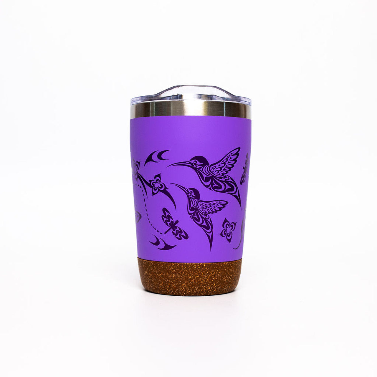 CORK BASE TRAVEL MUGS - 12oz / Hummingbird - TMCB26 - House of Himwitsa Native Art Gallery and Gifts