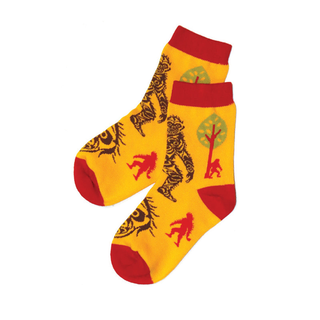 KIDS ART SOCKS - M/L / Francis Horne Sr Sasquatch - SOCK102L - House of Himwitsa Native Art Gallery and Gifts