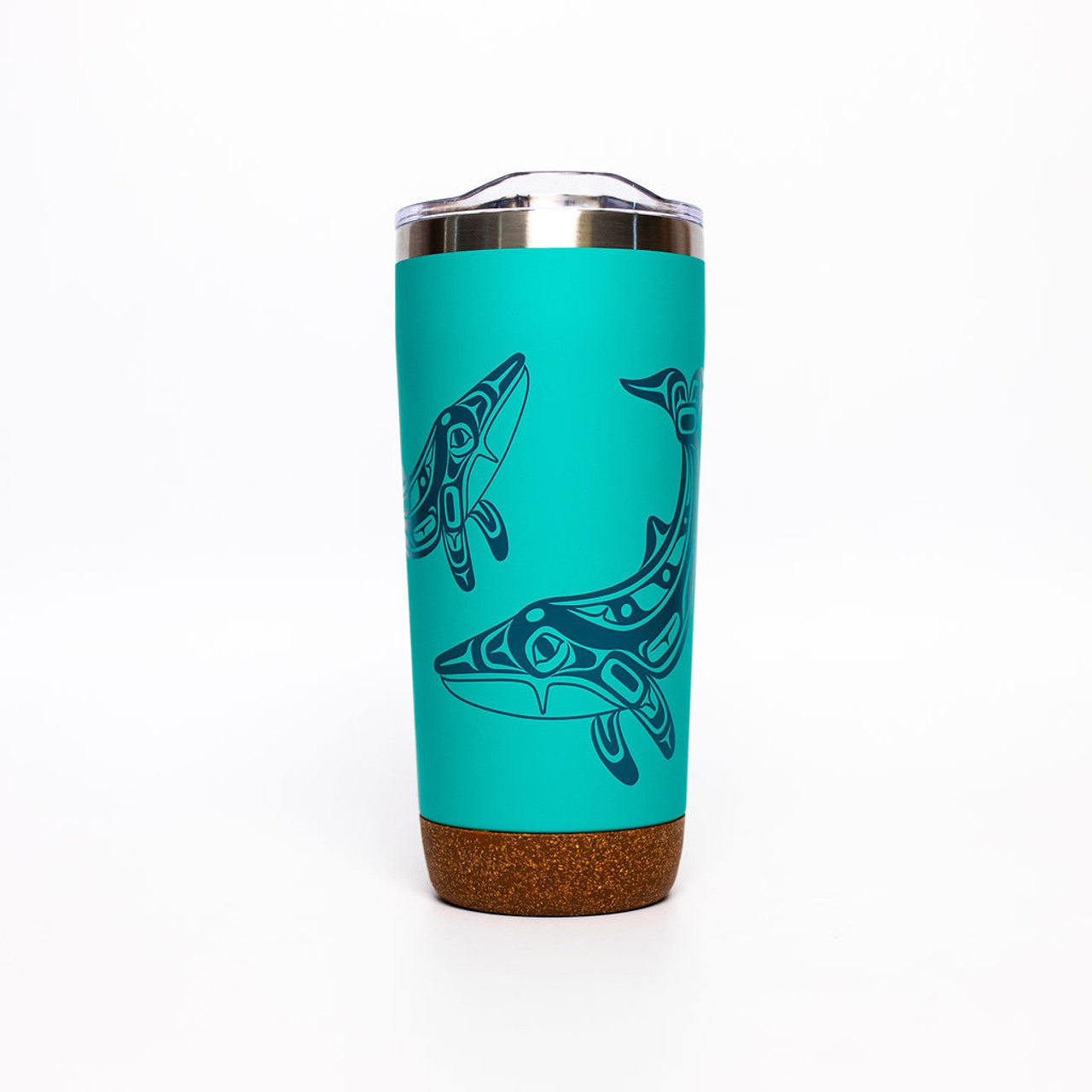 CORK BASE TRAVEL MUGS - 20oz / Humpback Whale - TMCB65 - House of Himwitsa Native Art Gallery and Gifts