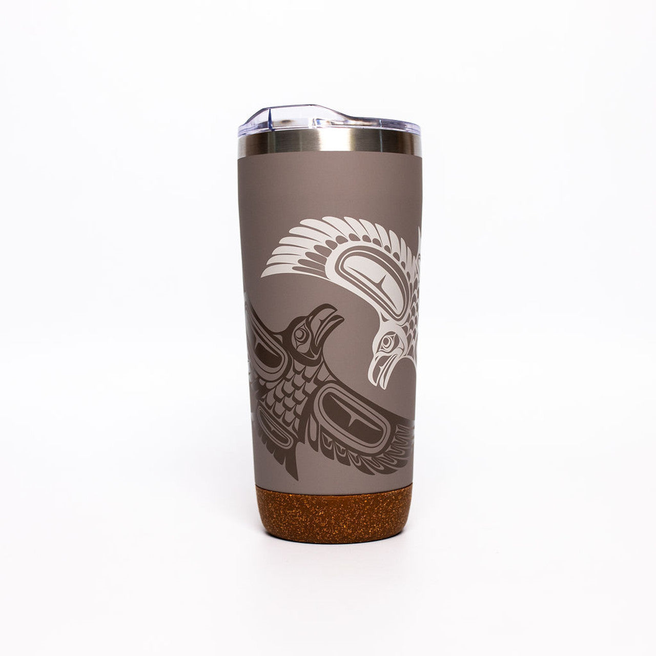 CORK BASE TRAVEL MUGS - 20oz / Raven - TMCB67 - House of Himwitsa Native Art Gallery and Gifts