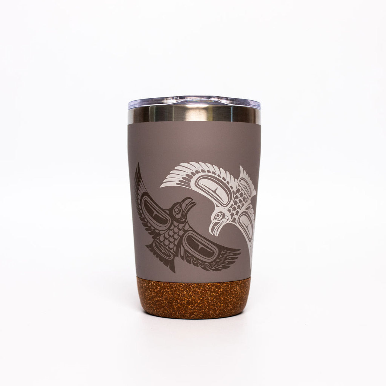 CORK BASE TRAVEL MUGS - 12oz / Raven - TMCB27 - House of Himwitsa Native Art Gallery and Gifts