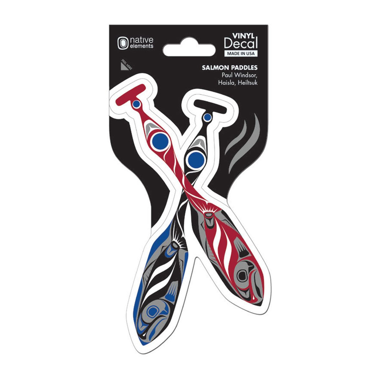 DECALS - Paul Windsor Salmon Paddles - D210 - House of Himwitsa Native Art Gallery and Gifts