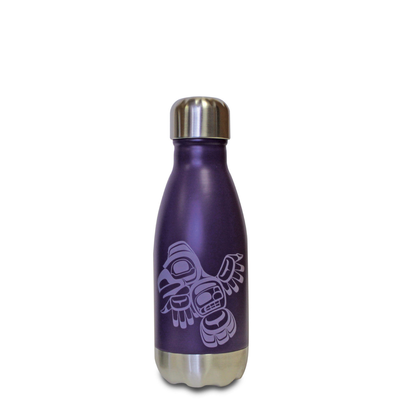 INSULATED BOTTLES - Chris Kewistep Raven 9oz - BOT45 - House of Himwitsa Native Art Gallery and Gifts