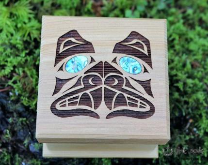 Shain Jackson Mini Cedar Bentwood Boxes - Bear / Small - 309-SSB - House of Himwitsa Native Art Gallery and Gifts