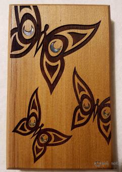Shain Jackson Cedar Butterfly Plaque - House of Himwitsa Native Art Gallery and Gifts