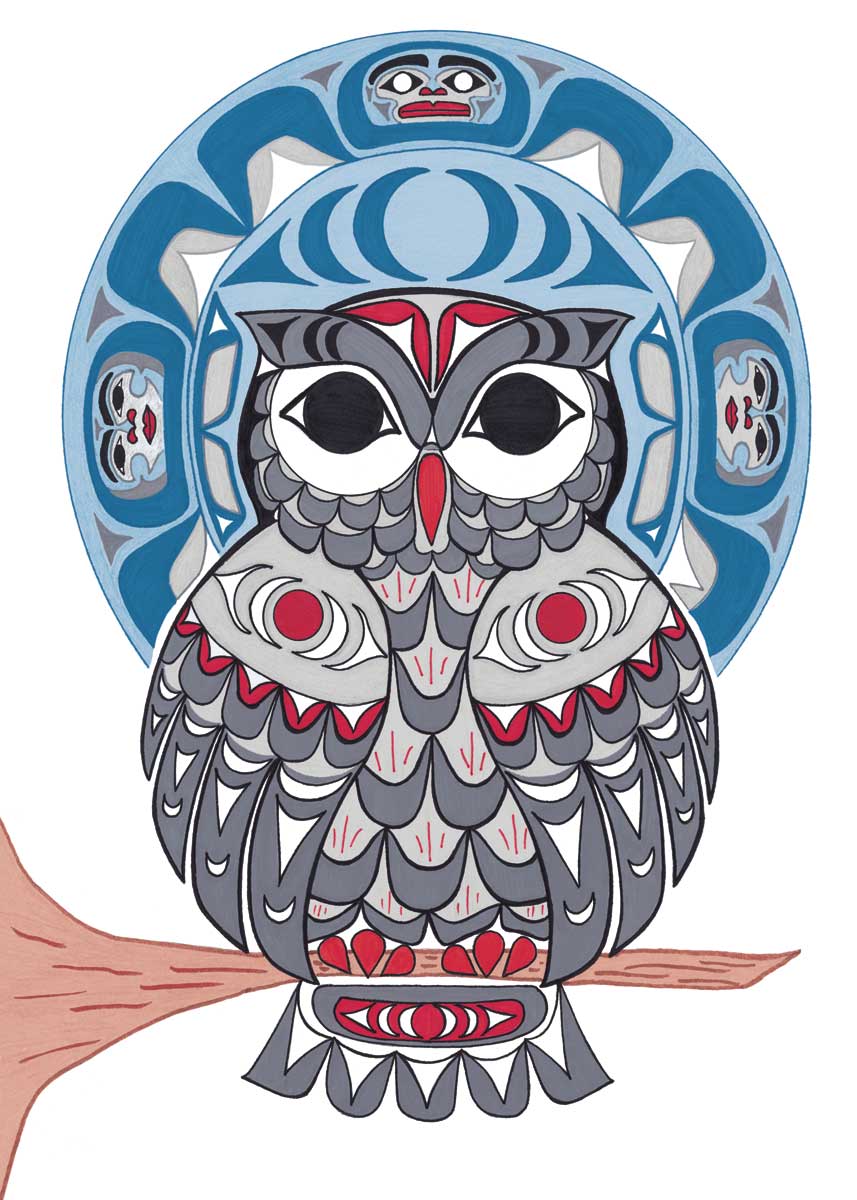 Magnet Angela Kimble Owl - Magnet Angela Kimble Owl -  - House of Himwitsa Native Art Gallery and Gifts