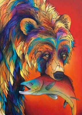 MATTED ART CARDS MICQAELA JONES - Fishing Stories - POD1756M - House of Himwitsa Native Art Gallery and Gifts