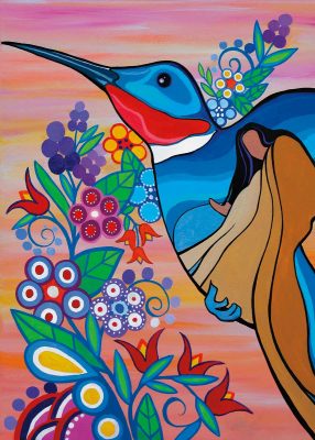 MATTED ART CARDS PAM CAILOUX - Hummingbirds - POD1955M - House of Himwitsa Native Art Gallery and Gifts