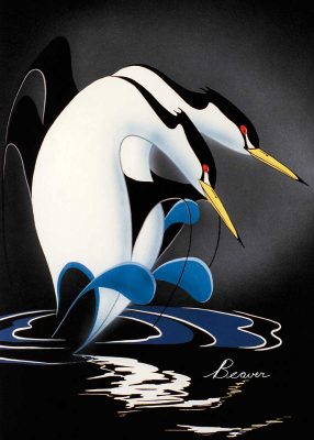 MATTED ART CARDS RICK BEAVER - Pas De Deux - POD2211M - House of Himwitsa Native Art Gallery and Gifts