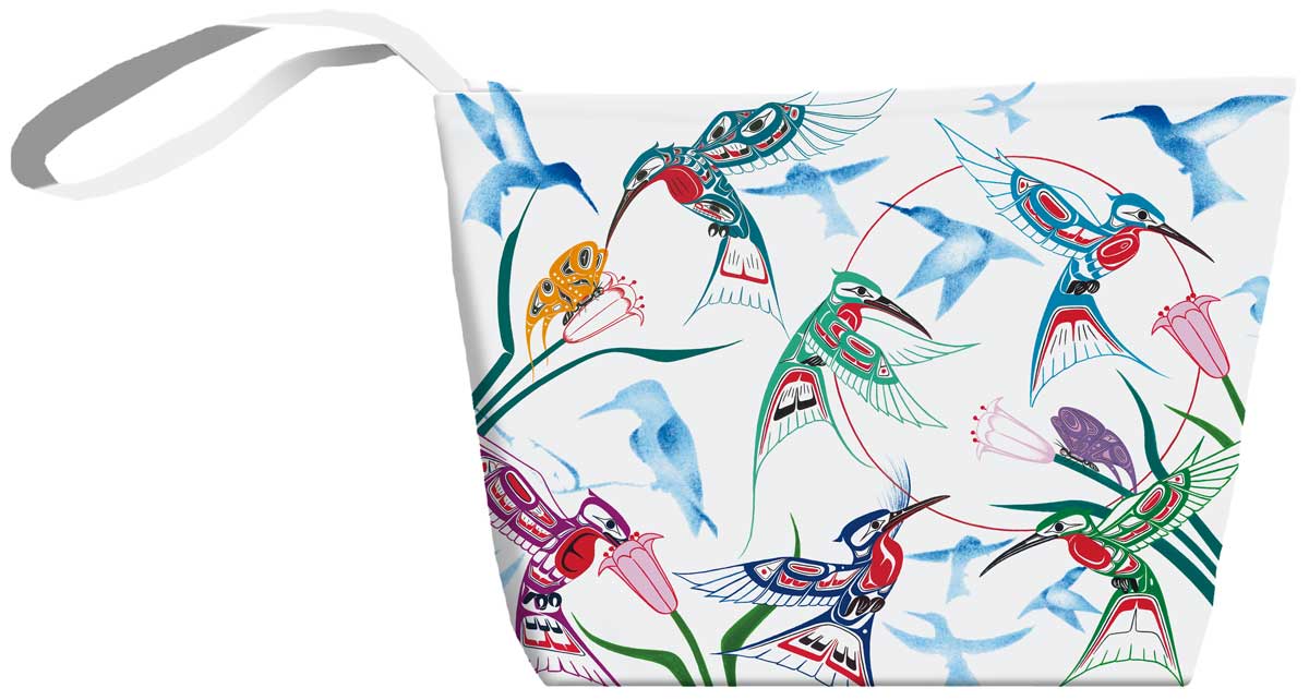 Small Canvas Tote Bag Garden of Hummingbirds - Small Canvas Tote Bag Garden of Hummingbirds -  - House of Himwitsa Native Art Gallery and Gifts