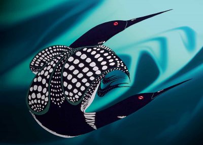 MATTED ART CARDS RICK BEAVER - Loon Realm - POD2740M - House of Himwitsa Native Art Gallery and Gifts