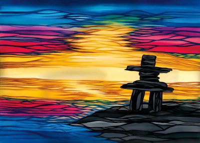 MATTED ART CARDS SHAWNA BOULETTE GRAPENTINE - Direction Determines Destination - POD2891M - House of Himwitsa Native Art Gallery and Gifts
