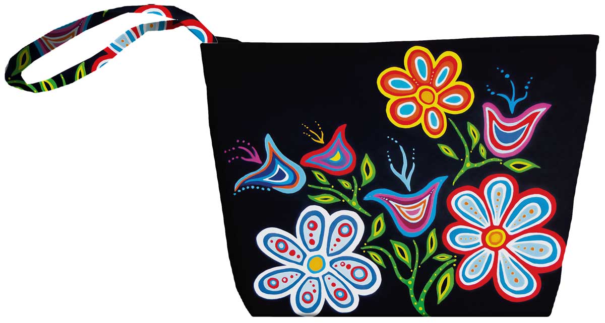 Small Canvas Tote Bag Happy Flower - Small Canvas Tote Bag Happy Flower -  - House of Himwitsa Native Art Gallery and Gifts