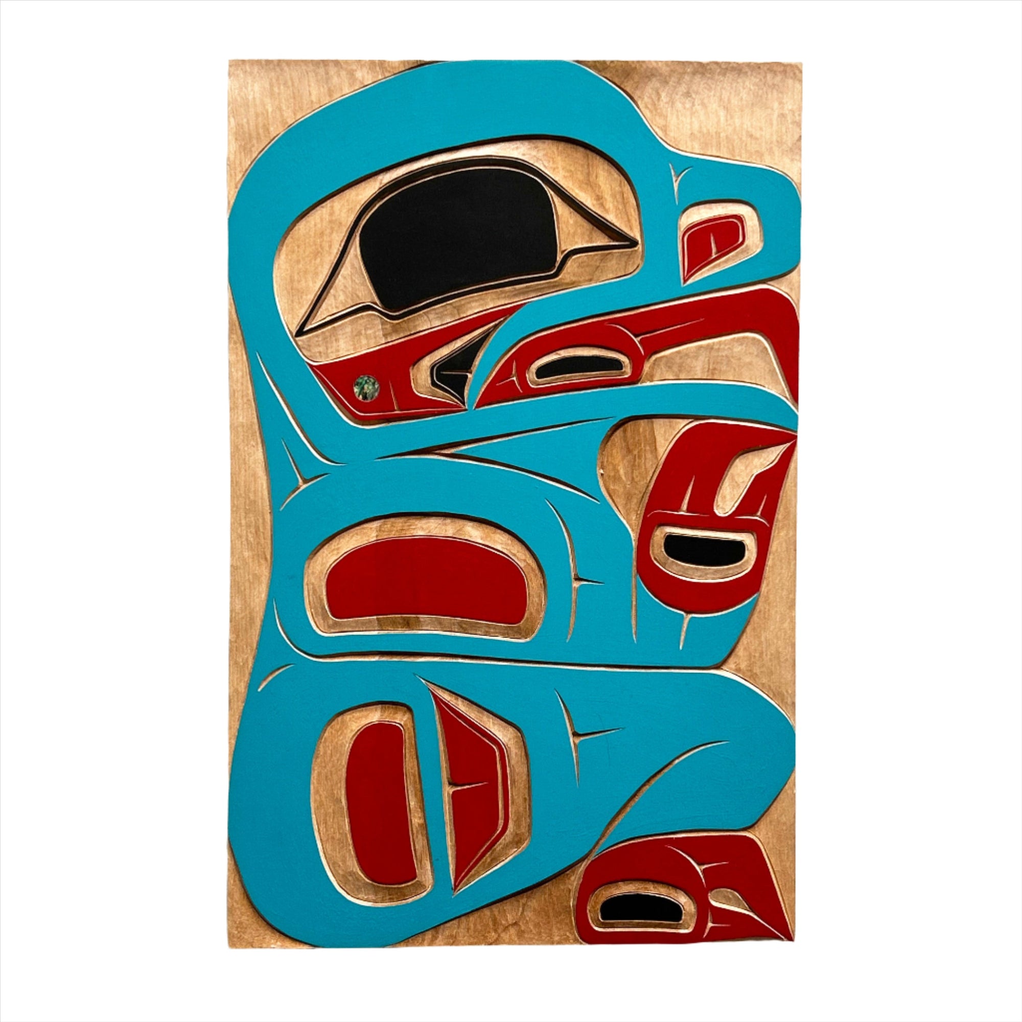 Randy Adams Panel Birch Wood Frog 8.5" x 13.5" - Randy Adams - Carving - House of Himwitsa Art Gallery