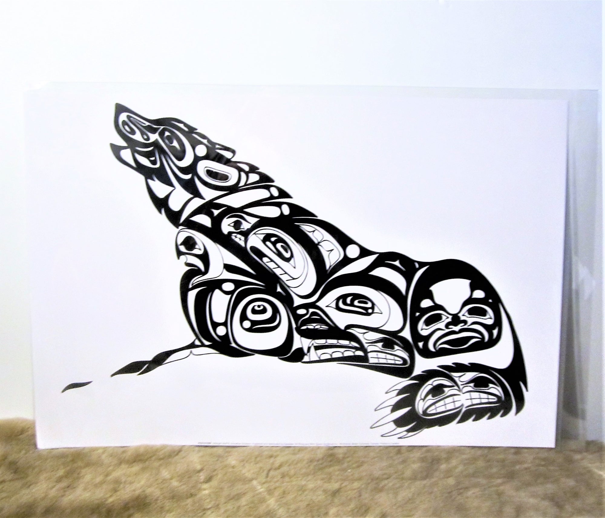 MATTED ART CARDS JON ERICKSON - Midnight Wolf - POD1676M - House of Himwitsa Native Art Gallery and Gifts