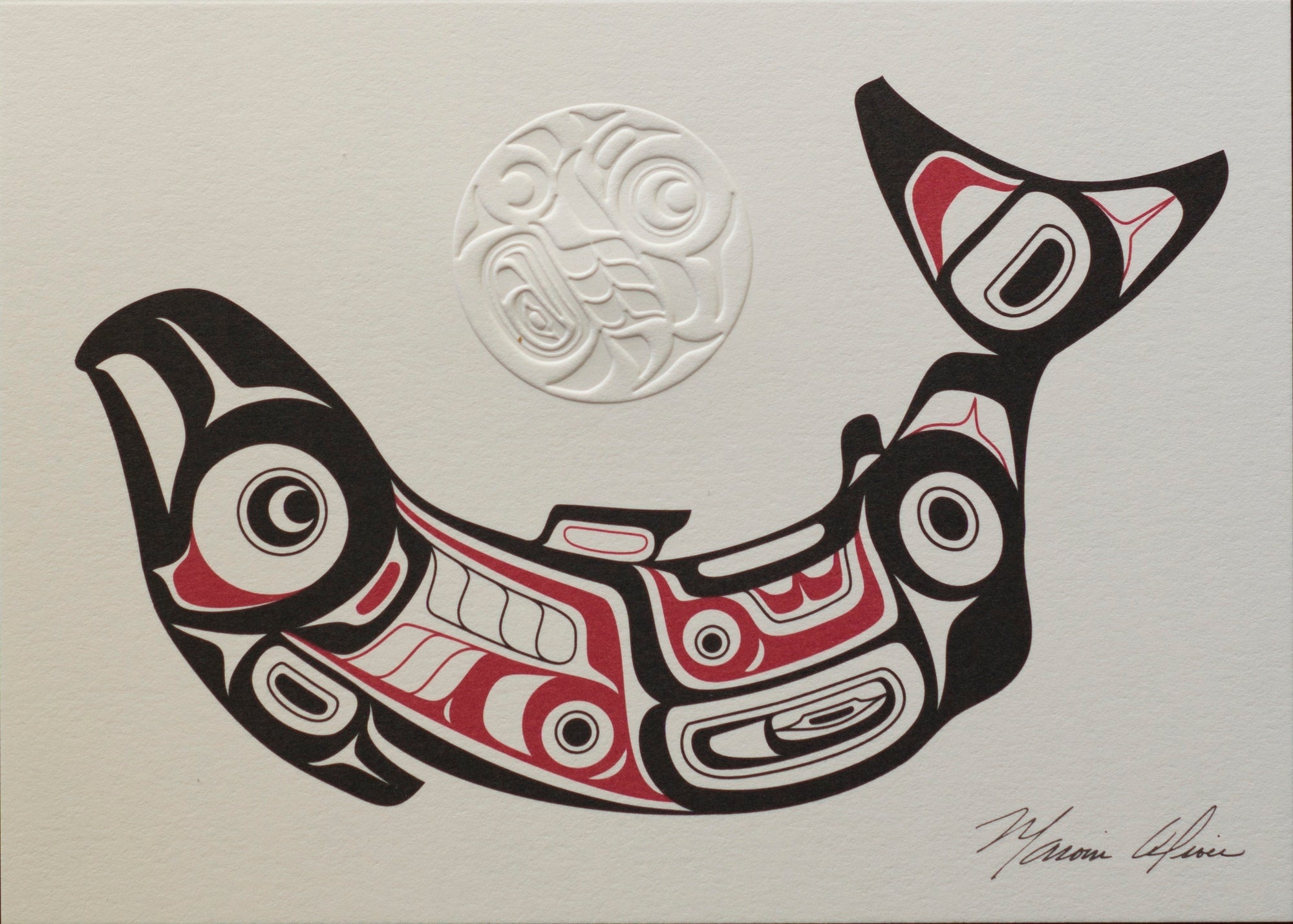 Marvin Oliver Salmon Art Card - 001W - 001W - House of Himwitsa Native Art Gallery and Gifts