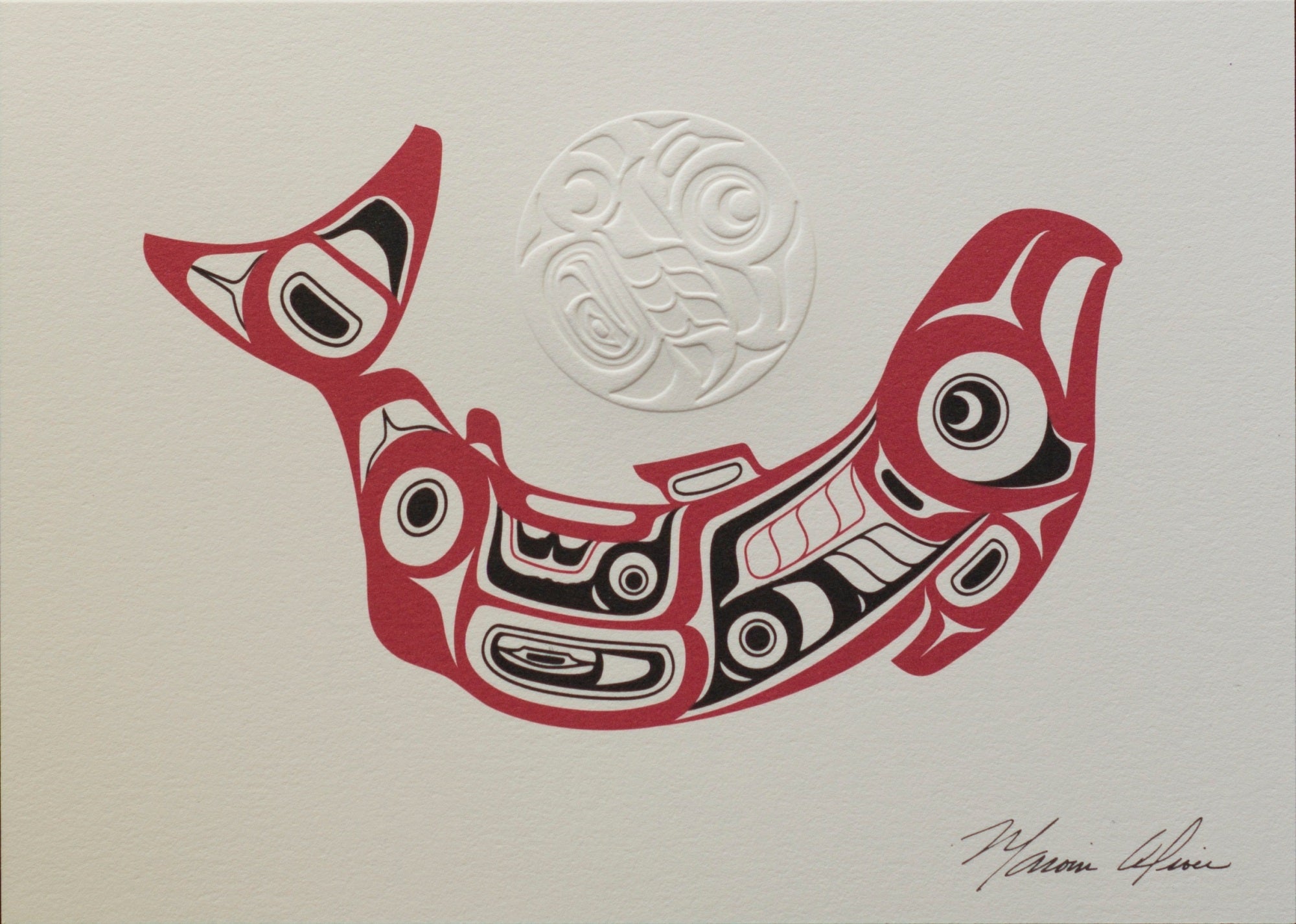 Marvin Oliver Salmon Art Card - 004W - 004W - House of Himwitsa Native Art Gallery and Gifts