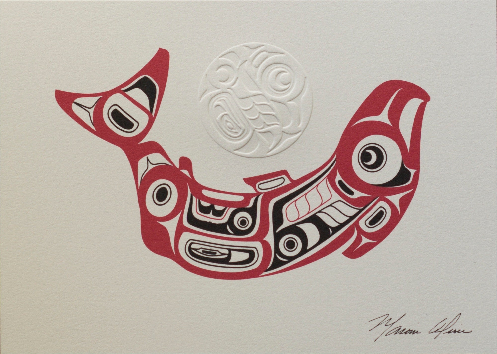 Marvin Oliver Salmon Art Card - 004W - 004W - House of Himwitsa Native Art Gallery and Gifts