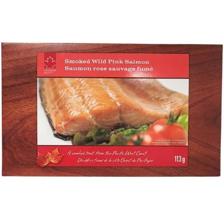 4oz and 8oz Smoked Wild Pink Salmon Traditional Box - 4oz / Traditional Box - PT4 - House of Himwitsa Native Art Gallery and Gifts