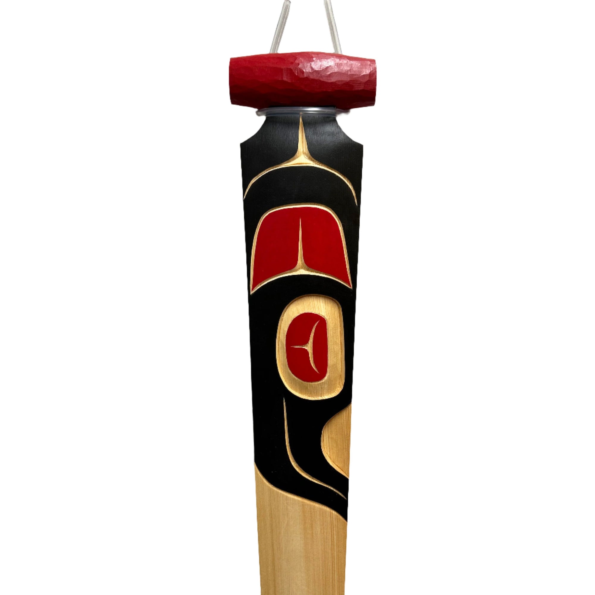 Trevor Husband Paddle  5' Yellow Cedar Killer Whale - House Of Himwitsa - PADDLES - House of Himwitsa Art Gallery