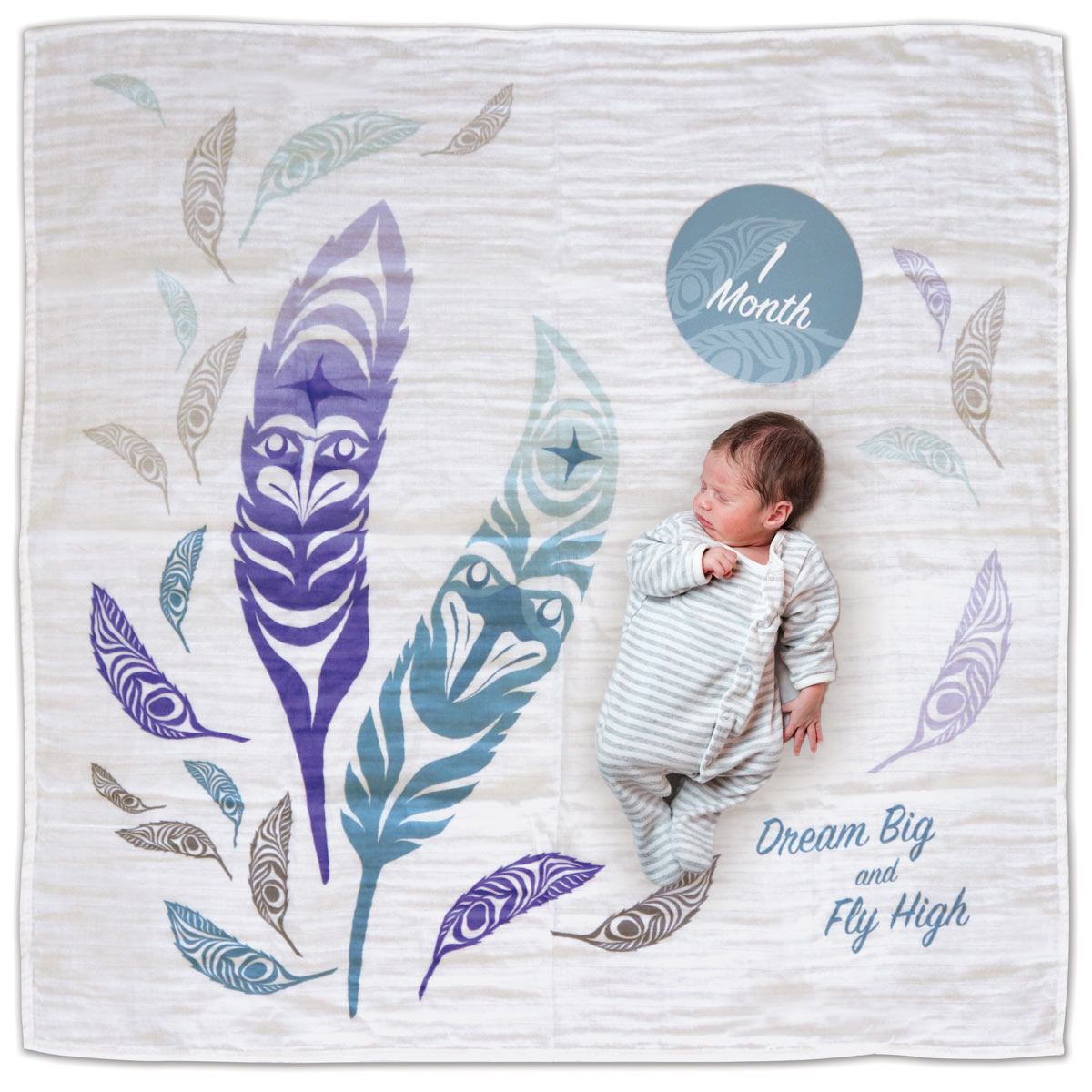 BABY BLANKETS - Feathers - BBK14 - House of Himwitsa Native Art Gallery and Gifts