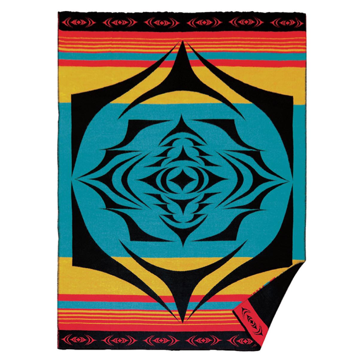 Woven Blanket Simone Diamond Salish Sun - Woven Blanket Simone Diamond Salish Sun -  - House of Himwitsa Native Art Gallery and Gifts