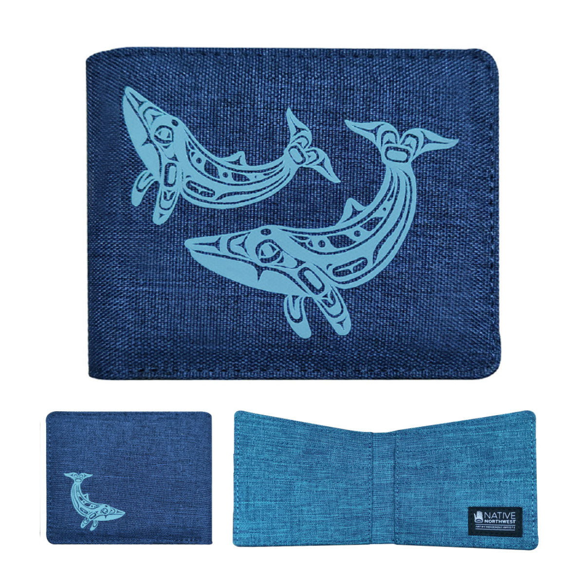 Wallet Humpback Whale Turq - Wallet Humpback Whale Turq -  - House of Himwitsa Native Art Gallery and Gifts