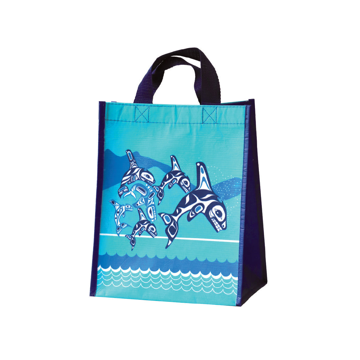 Eco Bag Small Paul Windsor Orca Family - Eco Bag Small Paul Windsor Orca Family -  - House of Himwitsa Native Art Gallery and Gifts