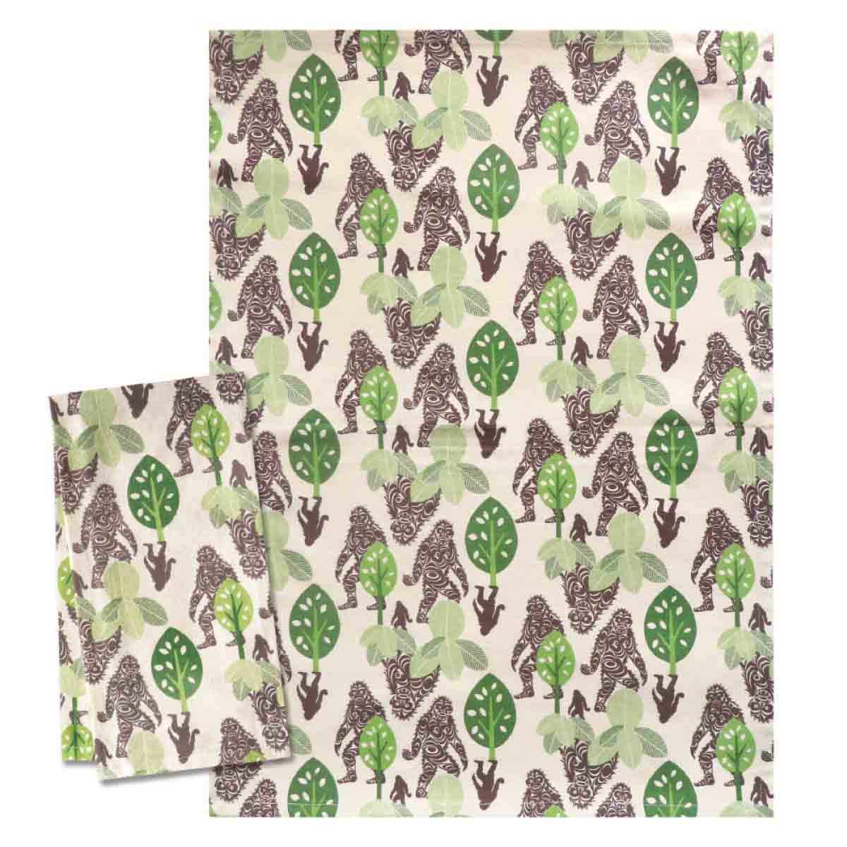Tea Towel  Sasquatch - Tea Towel  Sasquatch -  - House of Himwitsa Native Art Gallery and Gifts