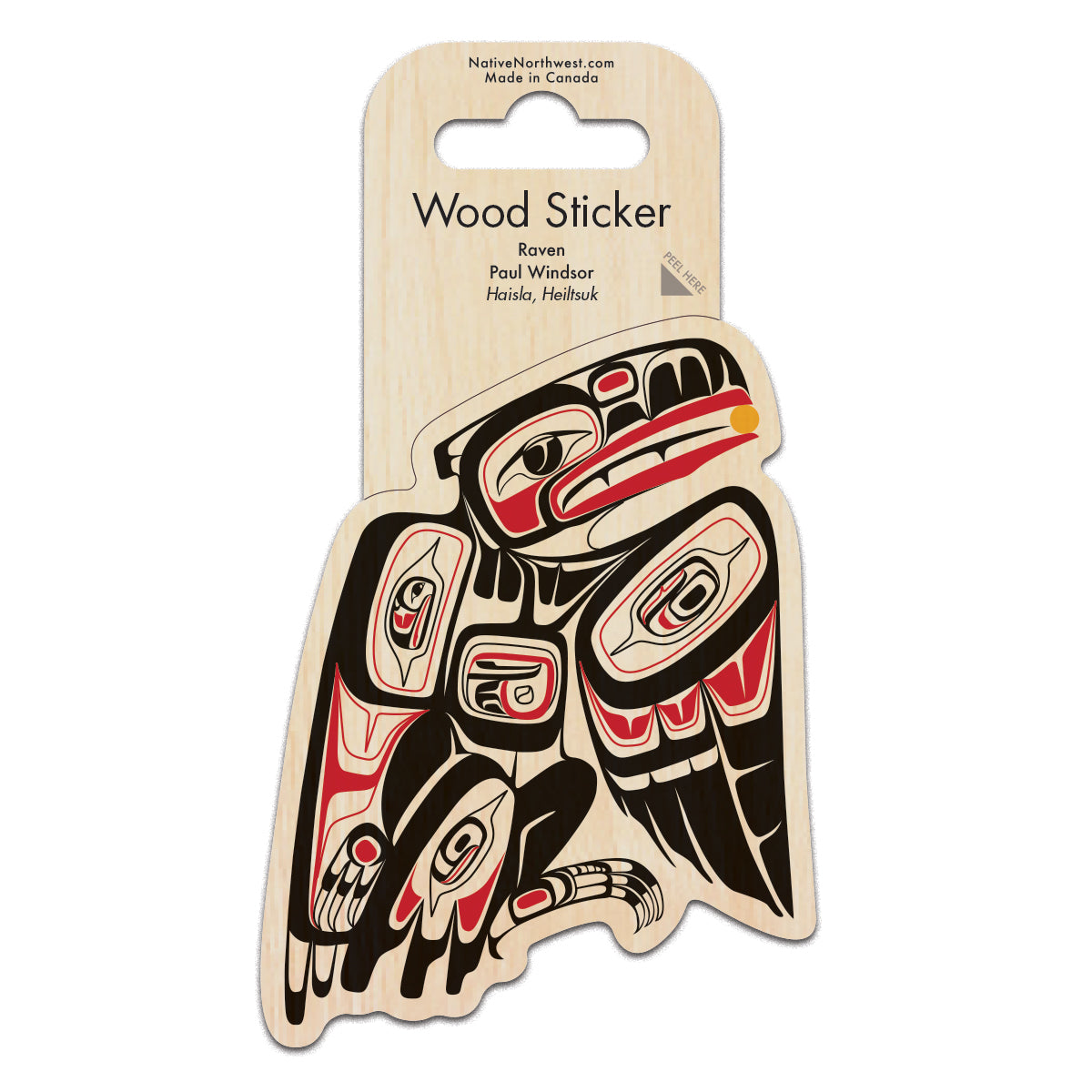Wood Sticker Raven - Wood Sticker Raven -  - House of Himwitsa Native Art Gallery and Gifts