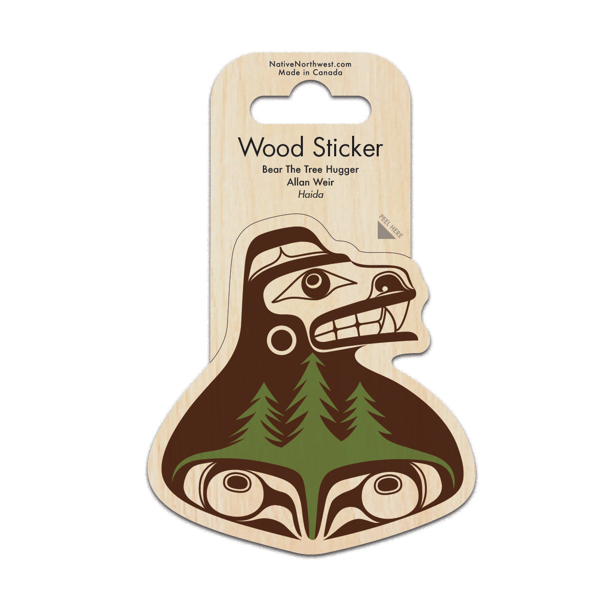 Wood Sticker Bear - Wood Sticker Bear -  - House of Himwitsa Native Art Gallery and Gifts