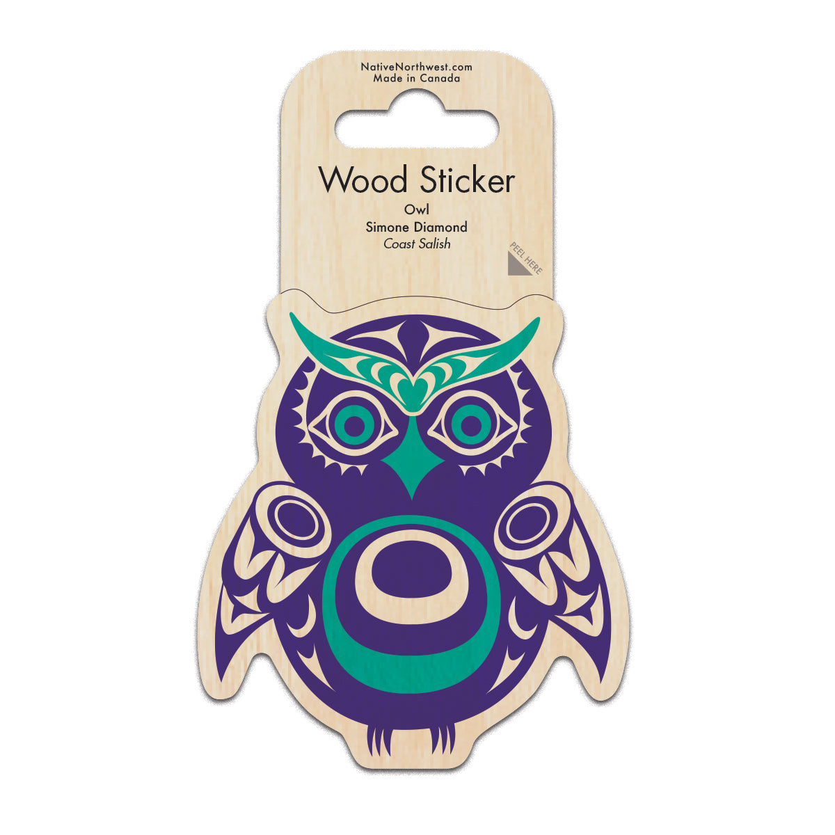 Wood Sticker Owl - Wood Sticker Owl -  - House of Himwitsa Native Art Gallery and Gifts