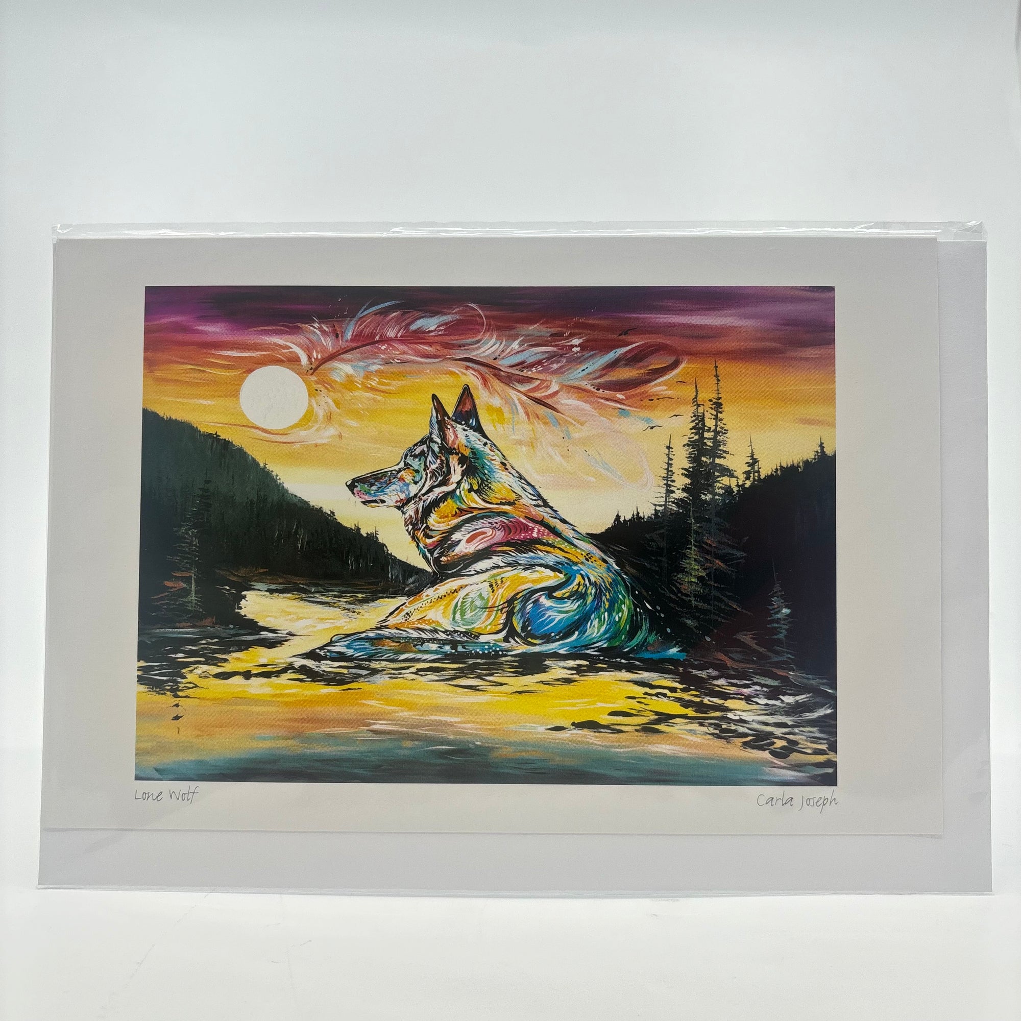 Art Card Carla Joseph Lone Wolf - Canadian Art Prints Inc. - Art Card - House of Himwitsa Art Gallery