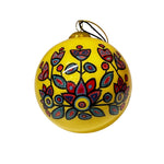 Ornament Norval Morisseau Floral On Yellow 3" Diameter -  - Ornament - House of Himwitsa Art Gallery