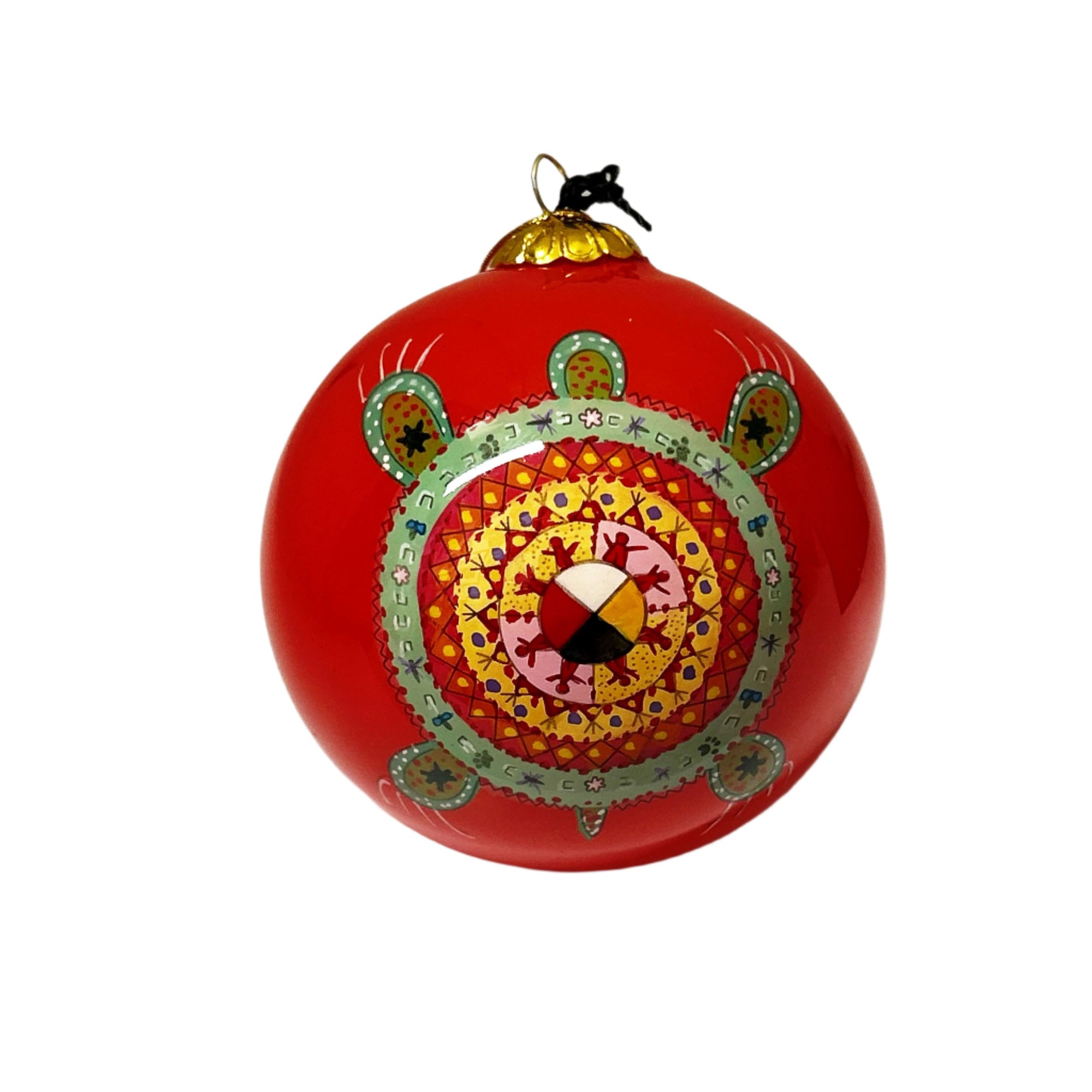 Ornament Leah Dorion Wahkotowin Turtle 3" Diameter -  - Ornament - House of Himwitsa Art Gallery