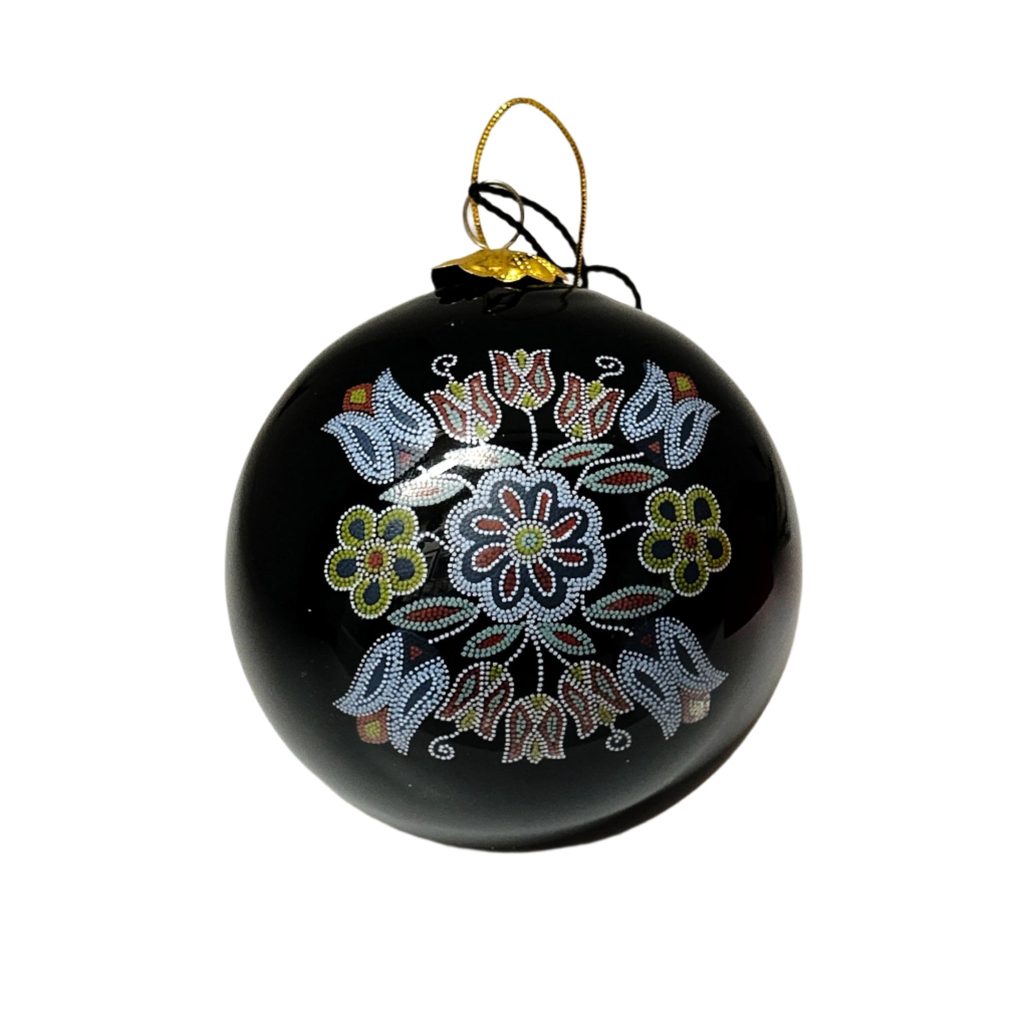 Deb Malcolm Silver Threads Glass Ornament 3" Diameter -  - Ornament - House of Himwitsa Art Gallery