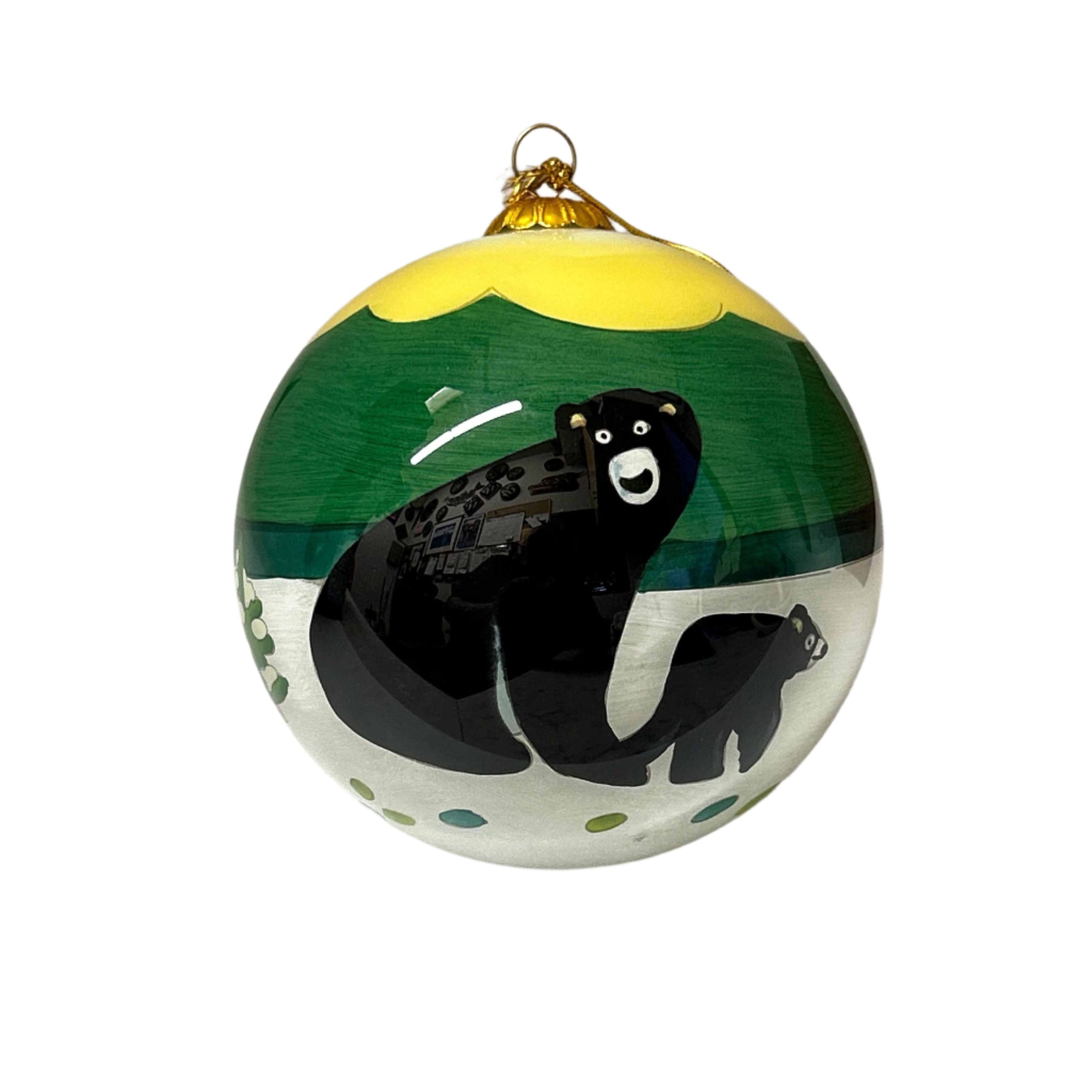 Ornament Jocelyne Mange Black Bear 3.5" Diameter