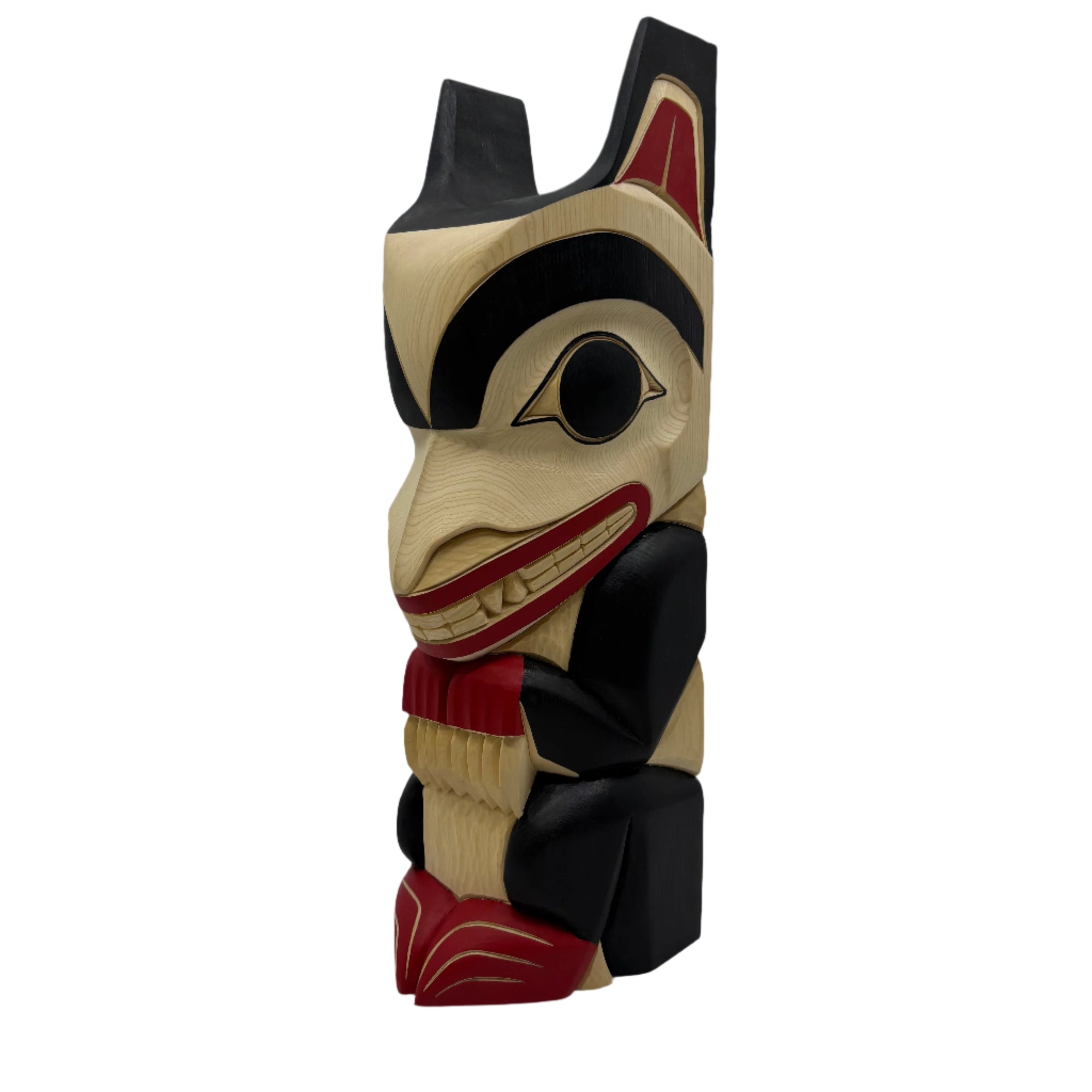 Cecilia Adams 12'' Totem Wolf -  - wood carving - House of Himwitsa Art Gallery