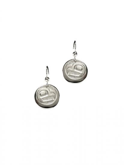 Bill Helin Silver Pewter Earrings Eagle Sun (round) - Bill Helin Silver Pewter Earrings Eagle Sun (round) -  - House of Himwitsa Native Art Gallery and Gifts