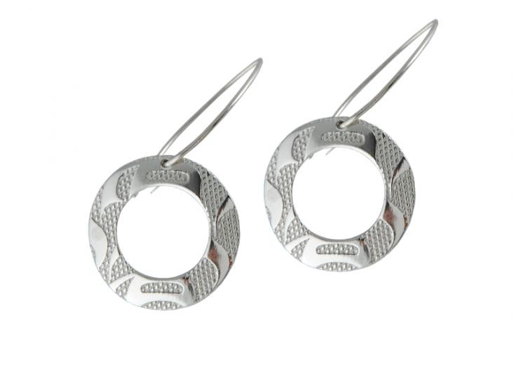 Corrine Hunt Silver Pewter Earrings Equilibrium Grande - Corrine Hunt Silver Pewter Earrings Equilibrium Grande -  - House of Himwitsa Native Art Gallery and Gifts