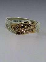 Ron Jackson 5/16 14k Overlay Wave Rings - Ron Jackson - Gold Ring - House of Himwitsa Art Gallery