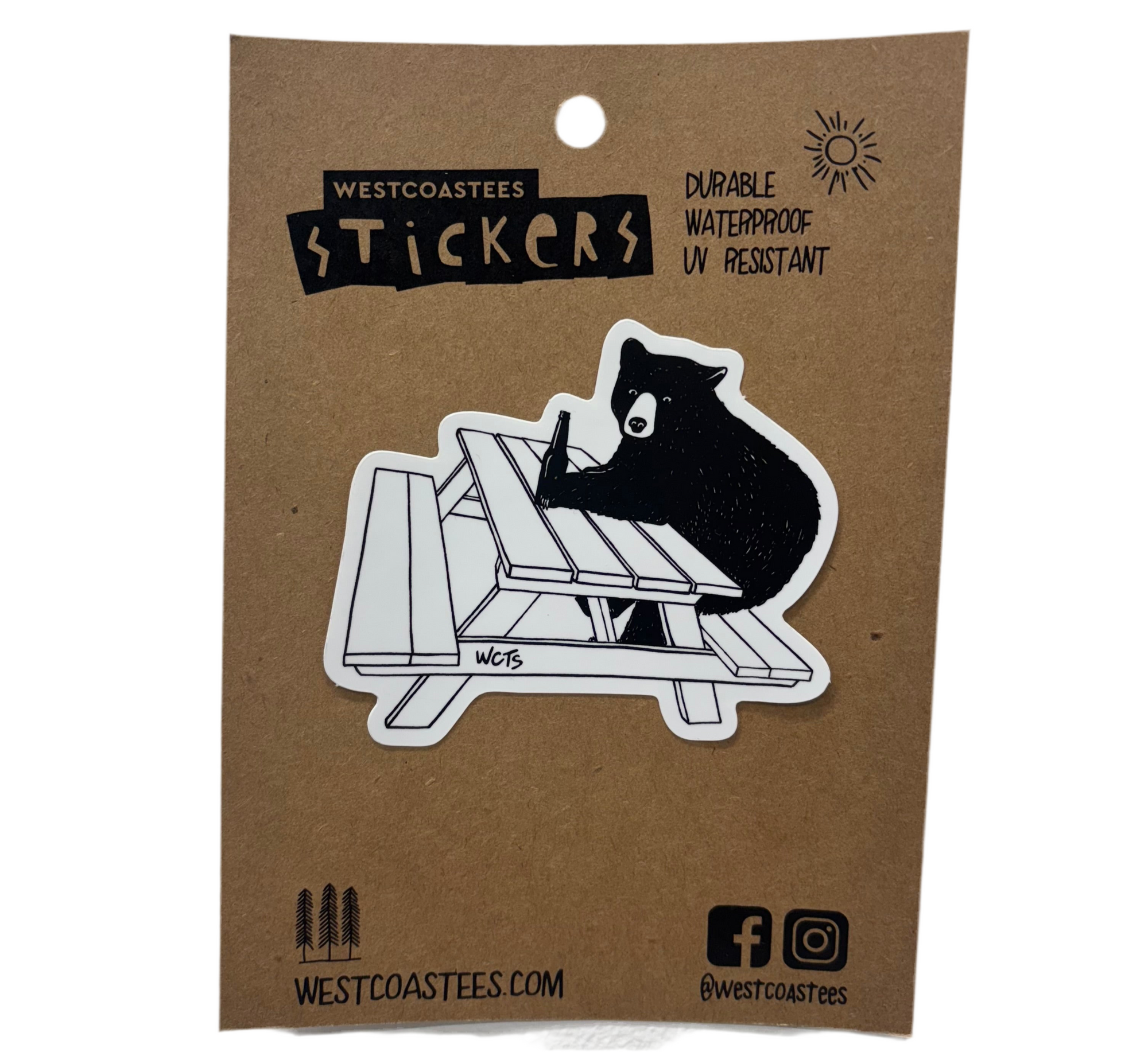 Westcoastees Sticker Campground Bear -  - Westcoastees Sticker - House of Himwitsa Art Gallery