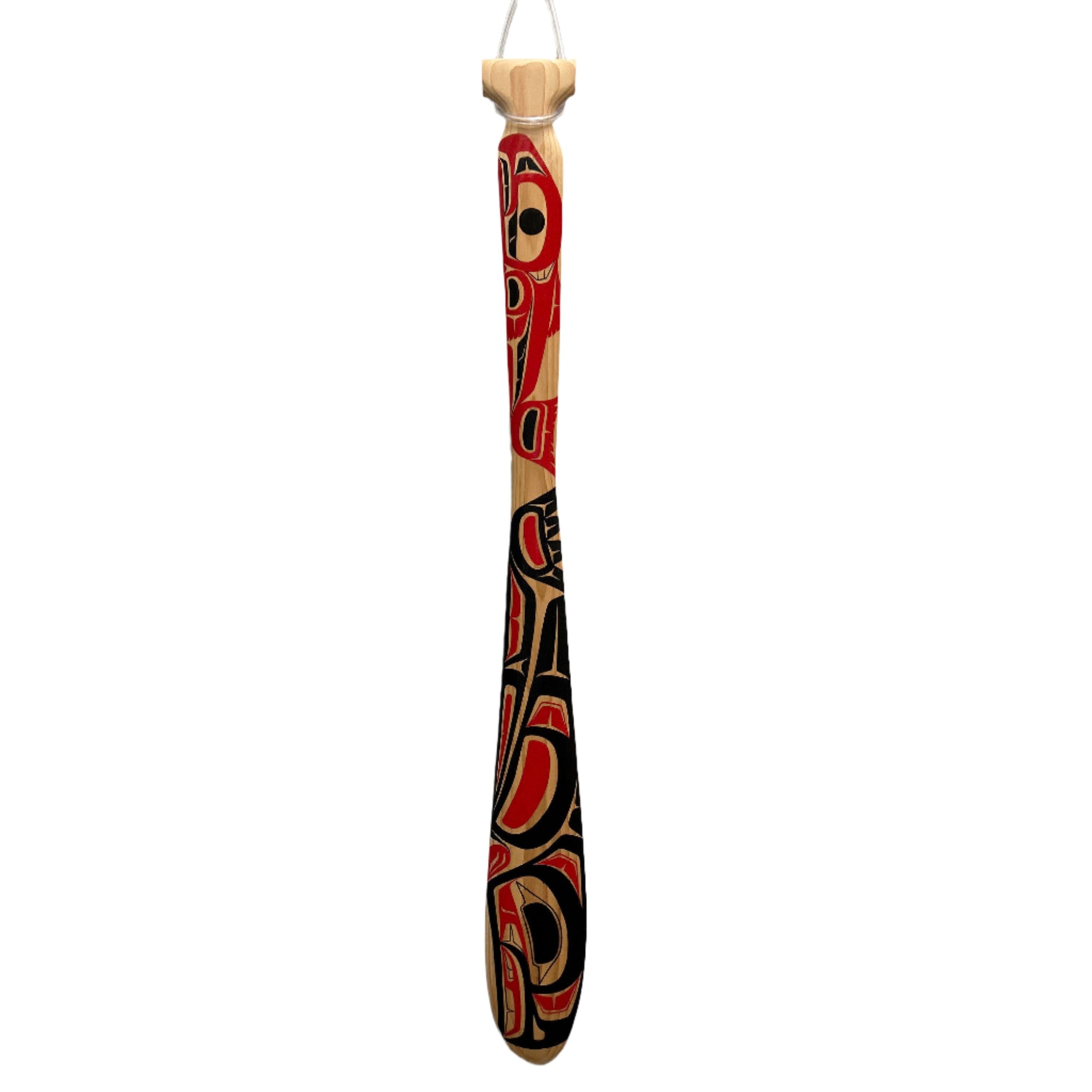 Cecilia Adams Paddle Eagle with Salmon - Cecilia Adams - PADDLES - House of Himwitsa Art Gallery