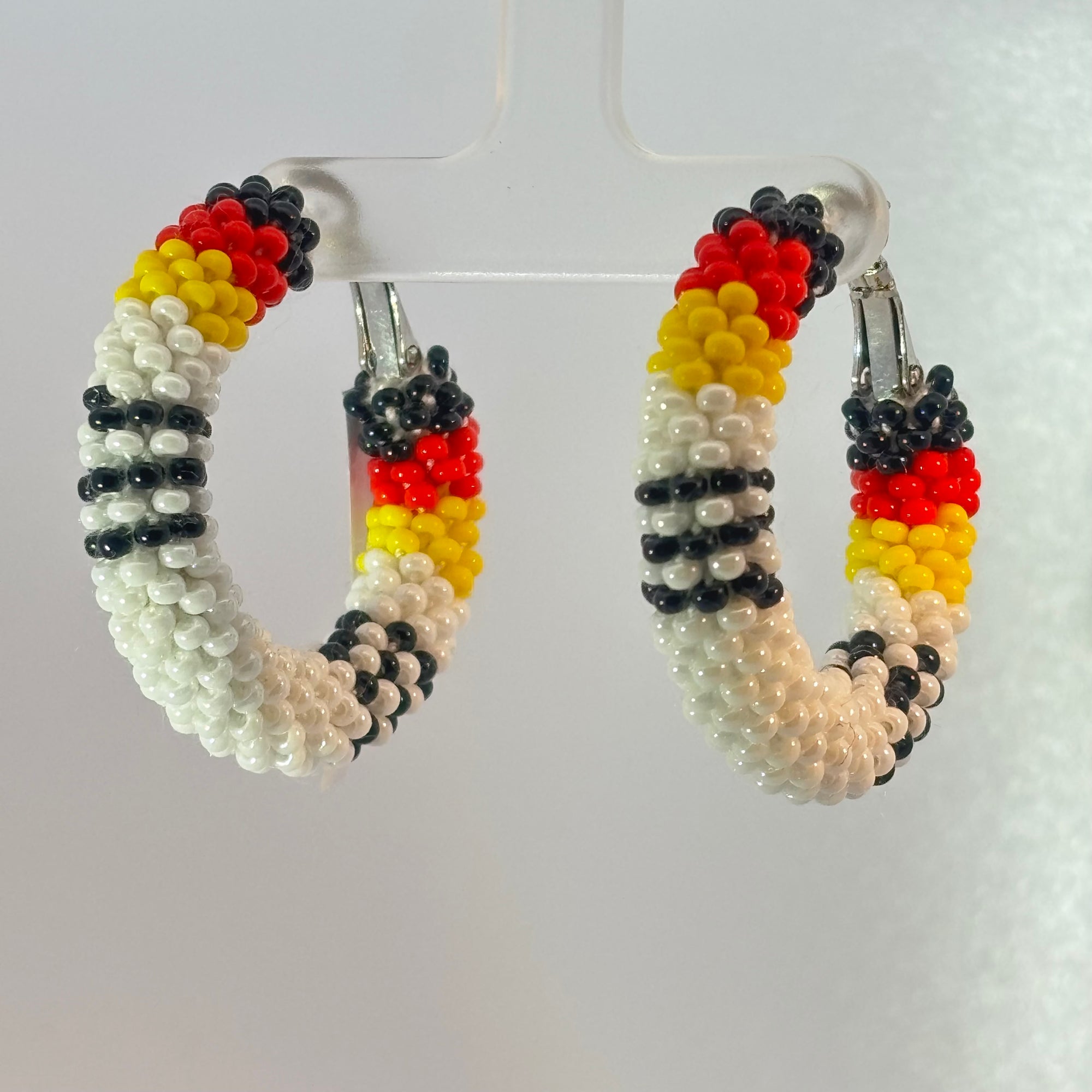 Beaded Earring Small Crochet Hoops