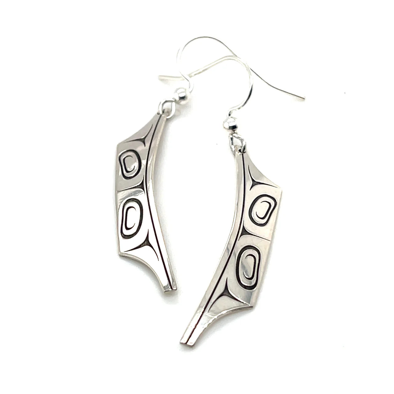 Grant Pauls Earrings Canoe - Grant Pauls - Silver Earrings - House of Himwitsa Art Gallery