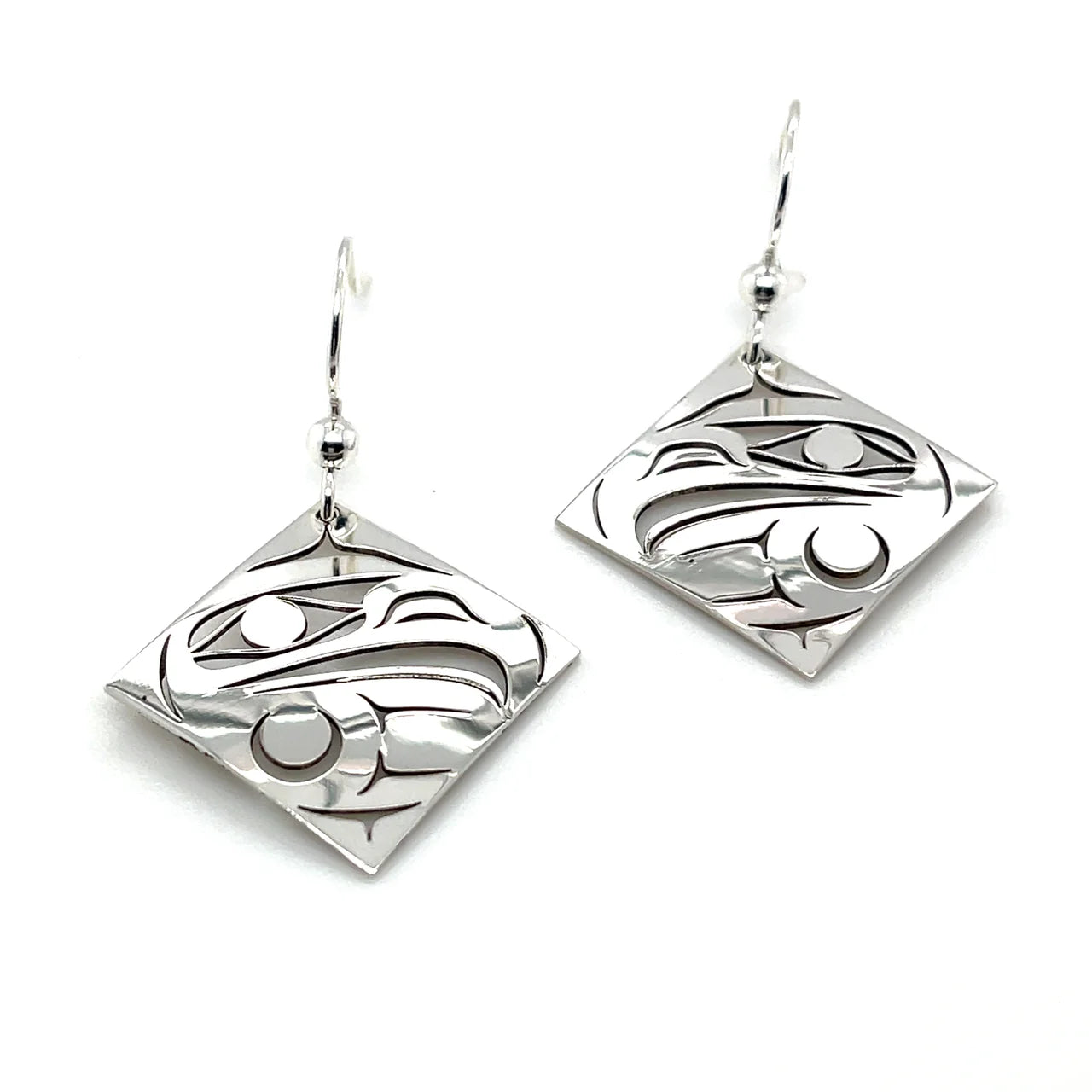 Grant Pauls Earrings Diamond Shaped Eagle - Grant Pauls - Silver Earrings - House of Himwitsa Art Gallery