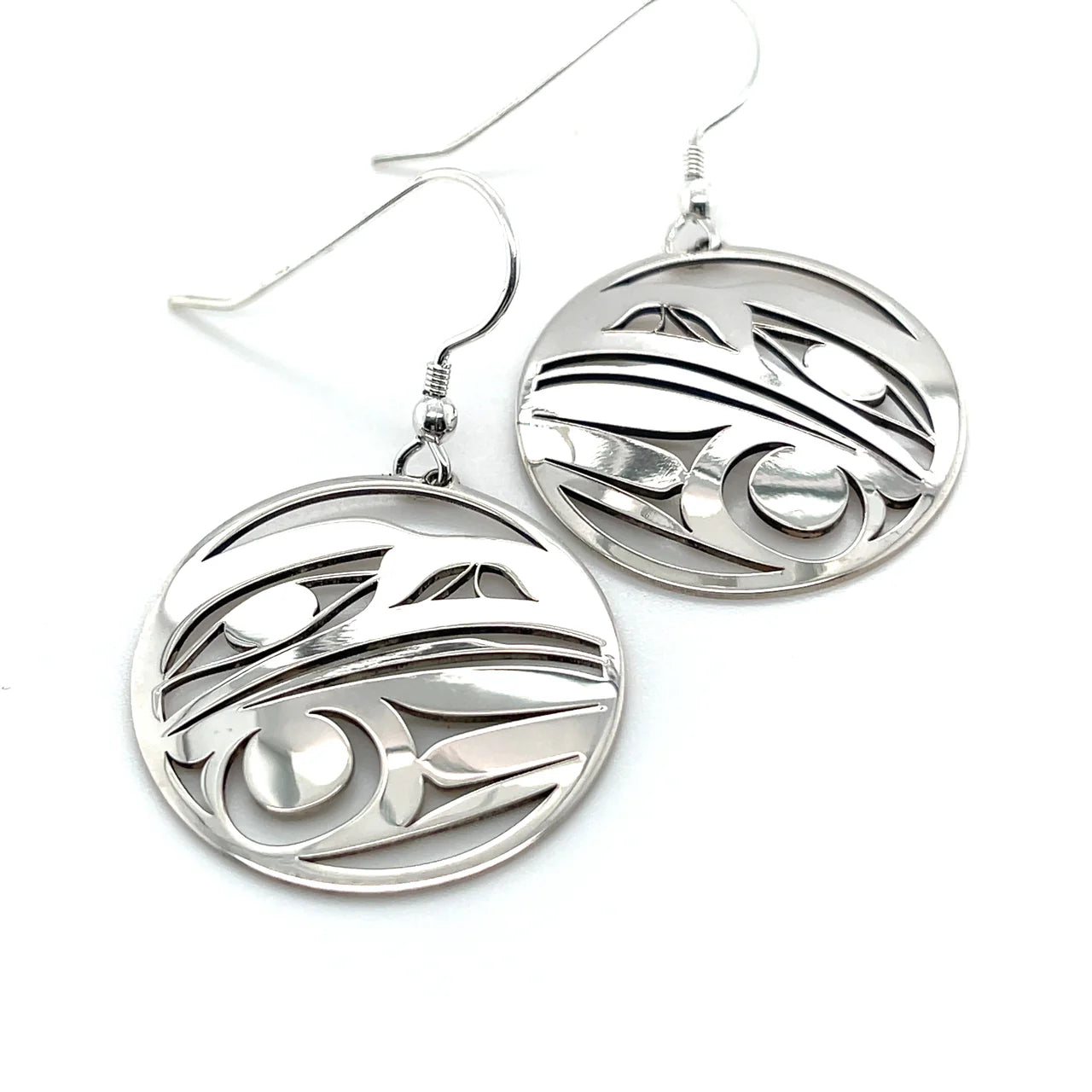 Grant Pauls Earrings Round Raven - Grant Pauls - Silver Earrings - House of Himwitsa Art Gallery