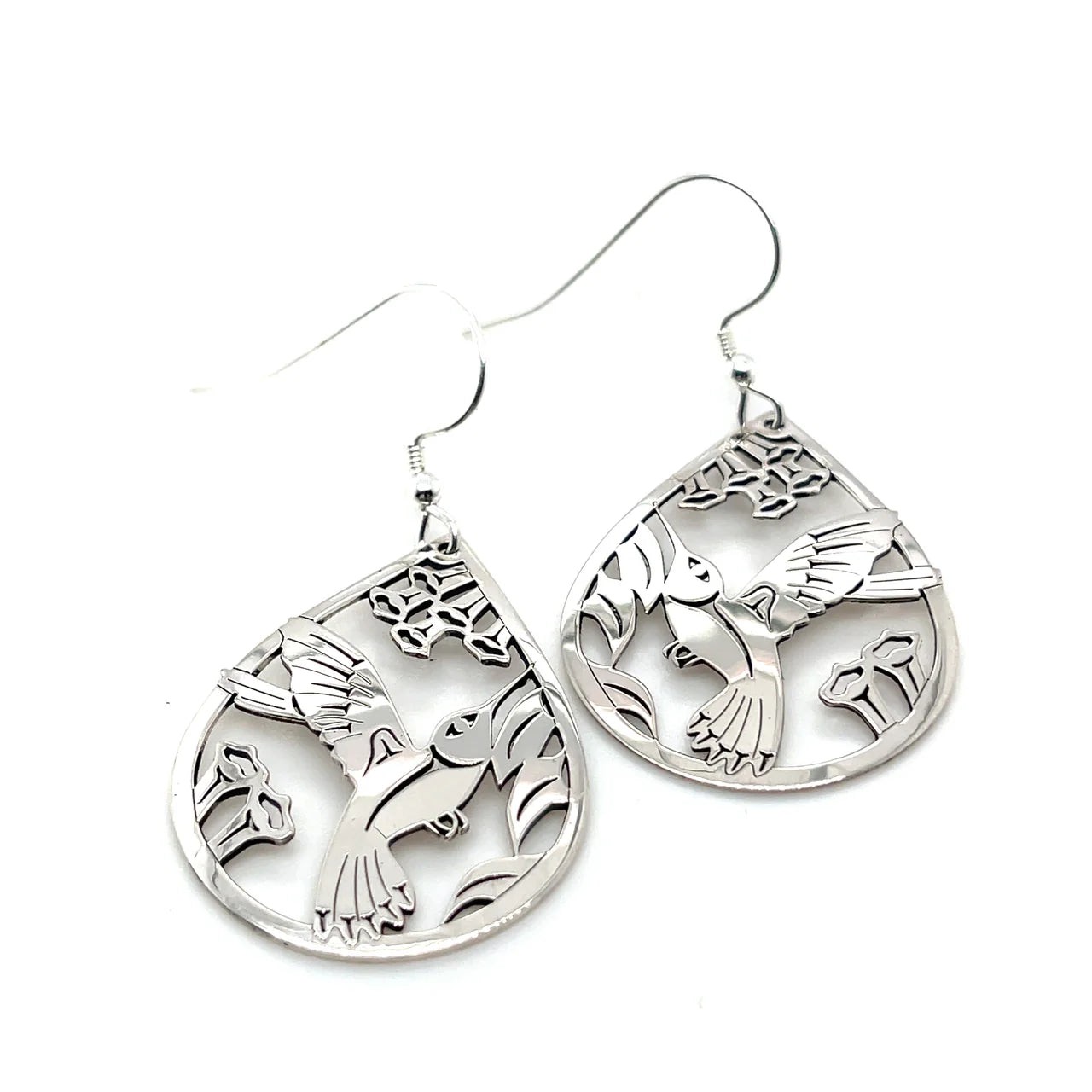 Grant Pauls Earrings Hummingbird Teardrop - grant pauls - Silver Earrings - House of Himwitsa Art Gallery