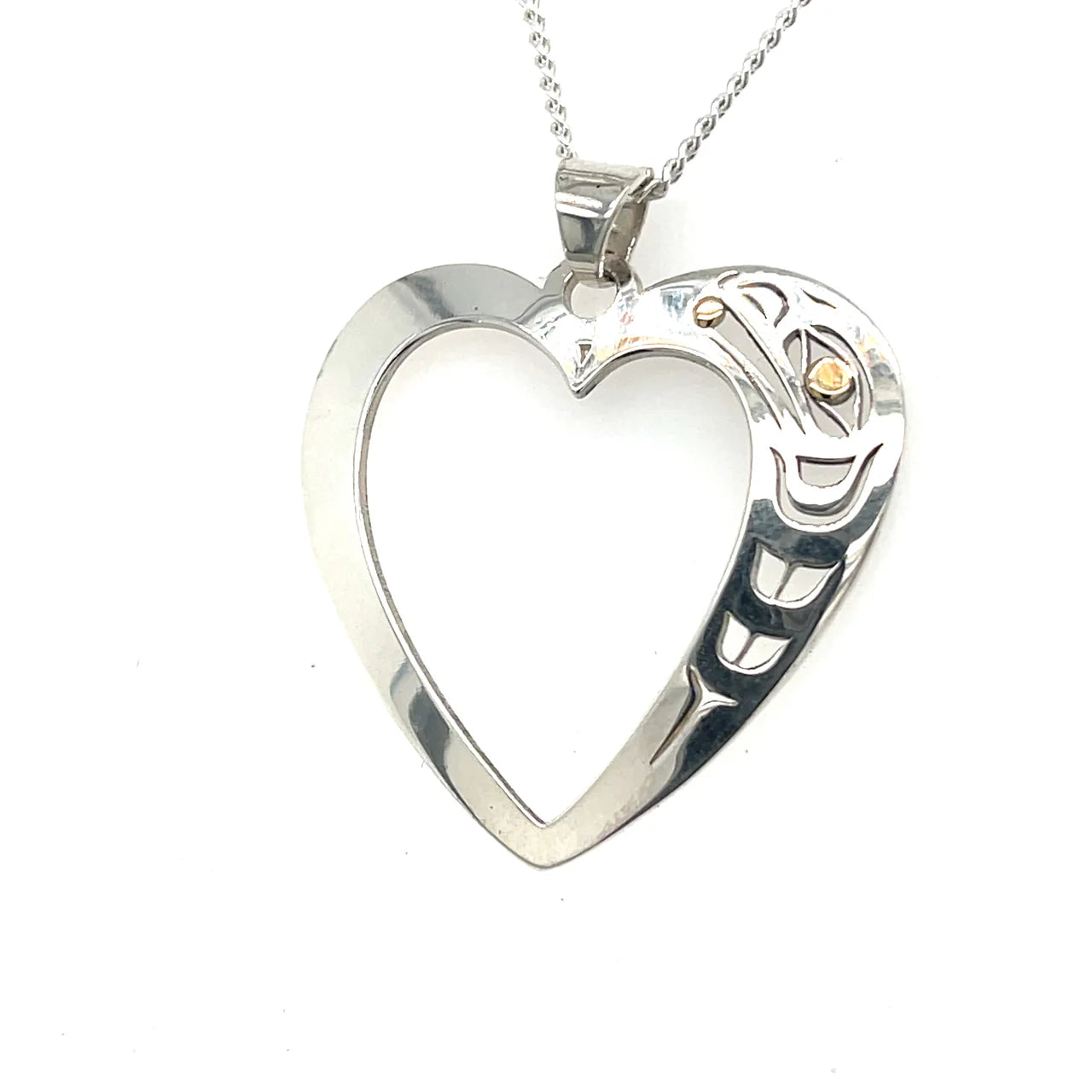 Grant Pauls Pendant Raven Heart - Grant Pauls - Silver Pendant - House of Himwitsa Art Gallery